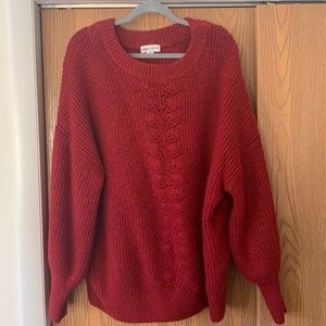 Plus size red sweater